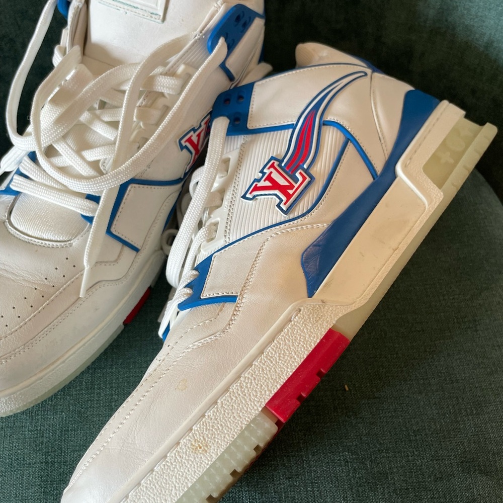 Louis Vuitton White, Blue & Red Men's Sneakers